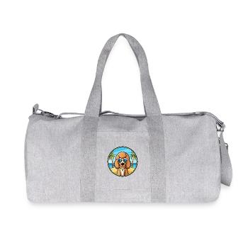 Caniche Chien Race Dessin Animé Lunettes De Soleil Plage - Sac de sport en toile recyclée Stanley/Stella - gris chiné - Devant