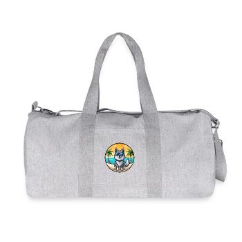 Norwegische Elchhunderasse Cartoon Sonnenbrille - Recycelte Canvas-Sporttasche von Stanley/Stella - Grau meliert - Vorne