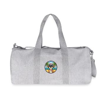 Französische Tricolor Hound Rasse Cartoon Sonnenbrille - Recycelte Canvas-Sporttasche von Stanley/Stella - Grau meliert - Vorne