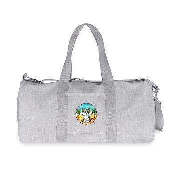 American Wirehair Cat Breed Cartoon Sunglass Beach - Sac de sport en toile recyclée Stanley/Stella - gris chiné - Devant