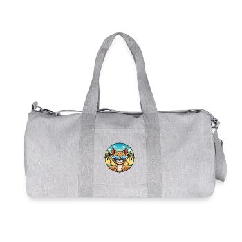 Lunettes de soleil de race de chat abyssin de dessin animé plage - Sac de sport en toile recyclée Stanley/Stella - gris chiné - Devant