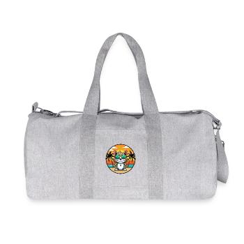 Bombai Katzenrasse Cartoon Sonnenbrille Strand - Recycelte Canvas-Sporttasche von Stanley/Stella - Grau meliert - Vorne