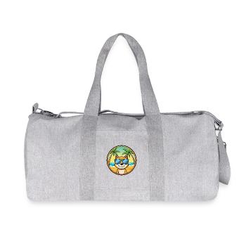 Katze Lustige Cartoon Sommer Strand Sonnenbrille Aufkleber - Recycelte Canvas-Sporttasche von Stanley/Stella - Grau meliert - Vorne