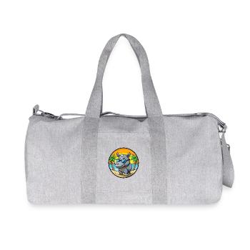 Rhino Lustige Cartoon Sommer Strand Sonnenbrille Cool - Recycelte Canvas-Sporttasche von Stanley/Stella - Grau meliert - Vorne
