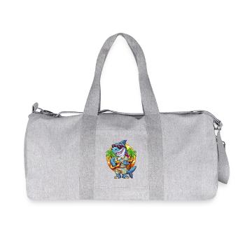 Lustige Hai Sommer Strand Sonnenbrille Hawaiianisch - Recycelte Canvas-Sporttasche von Stanley/Stella - Grau meliert - Vorne