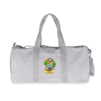Lustige Gans Cartoon Sommer Strand Sonnenbrille Gitarre - Recycelte Canvas-Sporttasche von Stanley/Stella - Grau meliert - Vorne
