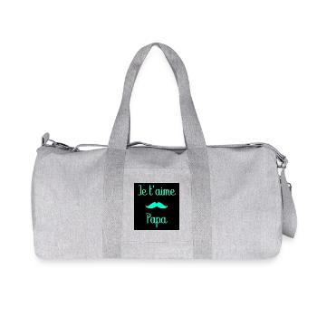 DAD. FATHER'S DAY. HAPPY FATHER'S DAY. HAPPY BIRTHDAY. - Recycled Canvas Sports Bag by Stanley/Stella - heather grey - Front