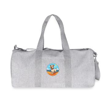 Sporting Lucas Terrier Hunderasse Cartoon Kawaii - Recycelte Canvas-Sporttasche von Stanley/Stella - Grau meliert - Vorne