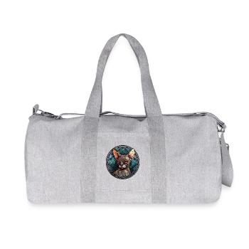 Devon Rex Katzenrasse Aquarellglas - Recycelte Canvas-Sporttasche von Stanley/Stella - Grau meliert - Vorne