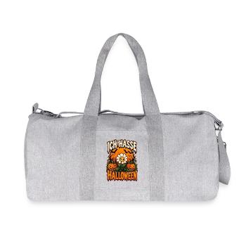 Ich Hasse Halloween – Grusel mit Blume - Recycelte Canvas-Sporttasche von Stanley/Stella - Grau meliert - Vorne