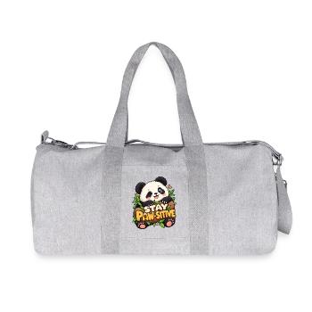 Stay Paw-Sitive Panda - Recycelte Canvas-Sporttasche von Stanley/Stella - Grau meliert - Vorne