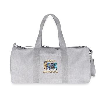 Mobile Nostalgia: Retro-Handy-Parade - Recycelte Canvas-Sporttasche von Stanley/Stella - Grau meliert - Vorne