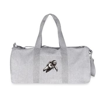 Faultier als Astronaut – Schwarz-Weiß - Recycelte Canvas-Sporttasche von Stanley/Stella - Grau meliert - Vorne
