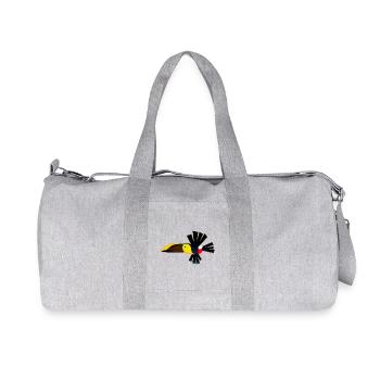 Schrulliger Fukan-Fukan-Kastanien-Mandibel-Toukan - Recycelte Canvas-Sporttasche von Stanley/Stella - Grau meliert - Vorne