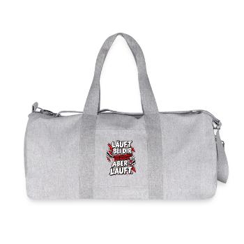 Läuft bei dir – Rückwärts und bergab, aber läuft! - Recycelte Canvas-Sporttasche von Stanley/Stella - Grau meliert - Vorne