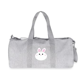 Süßes Kawaii-Kaninchen - Recycelte Canvas-Sporttasche von Stanley/Stella - Grau meliert - Vorne