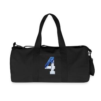 NO. 4 NUMBER 4 BLUE WHITE 4TH BIRTHDAY - Recycled Canvas Sports Bag by Stanley/Stella - black - Front