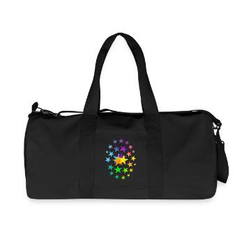 STERNE Sternchen viele Sterne - Recycelte Canvas-Sporttasche von Stanley/Stella - Schwarz - Vorne
