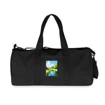 Spreewald Allemagne Affiche de voyage vintage souvenir - Sac de sport en toile recyclée Stanley/Stella - noir - Devant