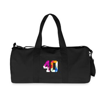 NUMMER 40 JAHRE ALT 40. GEBURTSTAG - Recycelte Canvas-Sporttasche von Stanley/Stella - Schwarz - Vorne