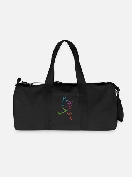 Floorball Spieler bunt Floorballer Junge Unihockey - Recycelte Canvas-Sporttasche von Stanley/Stella - Schwarz