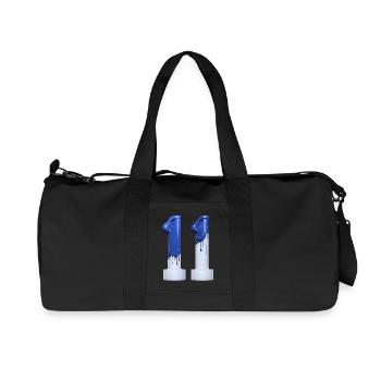 NO. 11 NUMBER 11 BLUE WHITE 11TH BIRTHDAY - Recycled Canvas Sports Bag by Stanley/Stella - black - Front
