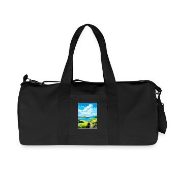 Isle Of Lismore Schottland Vereinigtes Königreich Vintage Reiseposter - Recycelte Canvas-Sporttasche von Stanley/Stella - Schwarz - Vorne