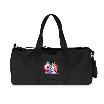 NUMBER 9 YEARS UNICORN 9TH BIRTHDAY - Recycled Canvas Sports Bag by Stanley/Stella - black - Front