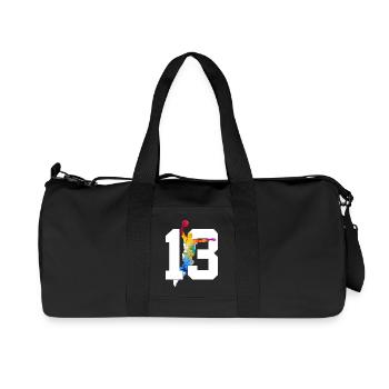 NUMBER 13 BASKETBALL 13TH BIRTHDAY - Recycled Canvas Sports Bag by Stanley/Stella - black - Front