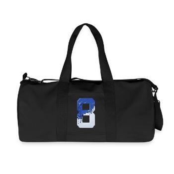NR. 8 NUMMER 8 BLAU WEIß 8. GEBURTSTAG - Recycelte Canvas-Sporttasche von Stanley/Stella - Schwarz - Vorne