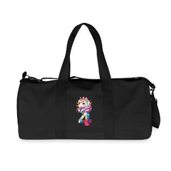 4TH BIRTHDAY UNICORN - Recycled Canvas Sports Bag by Stanley/Stella - black - Front