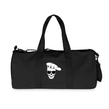 Skull with sunglasses chef's hat - Recycled Canvas Sports Bag by Stanley/Stella - black - Front