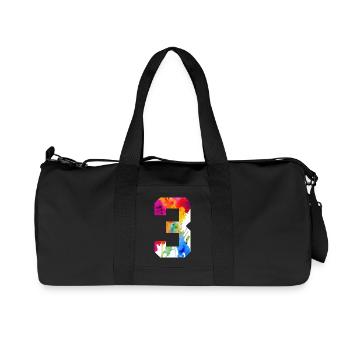 NUMÉRO 3 ANS 3ÈME ANNIVERSAIRE - Sac de sport en toile recyclée Stanley/Stella - noir - Devant