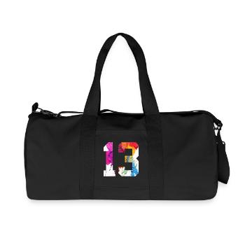 NUMÉRO COLORÉ 13 COLORÉ 13E ANNIVERSAIRE - Sac de sport en toile recyclée Stanley/Stella - noir - Devant