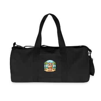 Biber Lustige Cartoon Sommer Strand Sonnenbrille - Recycelte Canvas-Sporttasche von Stanley/Stella - Schwarz - Vorne