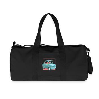 Trabi mit Pflanzen - Recycelte Canvas-Sporttasche von Stanley/Stella - Schwarz - Vorne
