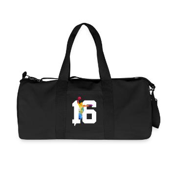 NUMBER 16 BASKETBALL 16TH BIRTHDAY - Recycled Canvas Sports Bag by Stanley/Stella - black - Front