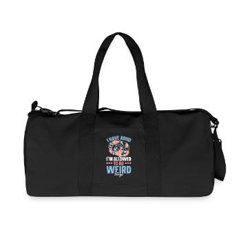 Ich habe ADHS, ich darf seltsame Dinge tun - Recycelte Canvas-Sporttasche von Stanley/Stella - Schwarz - Vorne