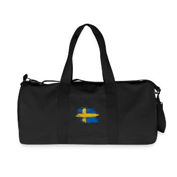 Drapeau de la Suède utilisé - Sac de sport en toile recyclée Stanley/Stella - noir - Devant