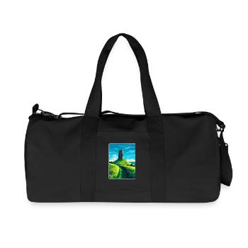 Glastonbury Tor England Uk Reise Poster Souvenir - Recycelte Canvas-Sporttasche von Stanley/Stella - Schwarz - Vorne