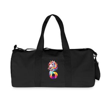 6E ANNIVERSAIRE LICORNE - Sac de sport en toile recyclée Stanley/Stella - noir - Devant