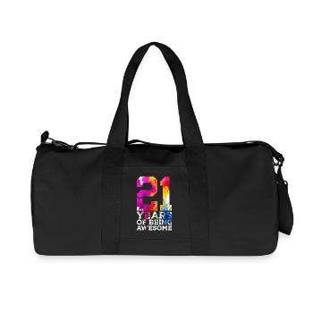 21 YEARS OF BEING AWESOME 21ST BIRTHDAY - Recycled Canvas Sports Bag by Stanley/Stella - black - Front