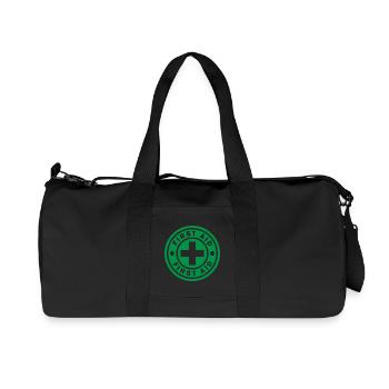 First Aid Medical Cross Sicherheitssymbol Vektor-Symbol - Recycelte Canvas-Sporttasche von Stanley/Stella - Schwarz - Vorne