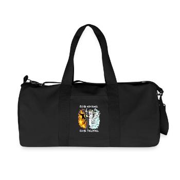 Katze Kater Engel Teufel Engel Böse Niedlich Miau - Recycelte Canvas-Sporttasche von Stanley/Stella - Schwarz - Vorne