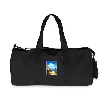Nazare Portugal Vintage Reiseposter WPA Souvenir - Recycelte Canvas-Sporttasche von Stanley/Stella - Schwarz - Vorne