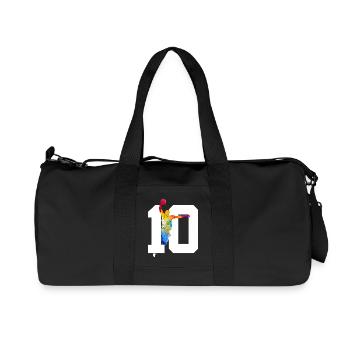NUMÉRO 10 : 10E ANNIVERSAIRE DE BASKET-BALL - Sac de sport en toile recyclée Stanley/Stella - noir - Devant