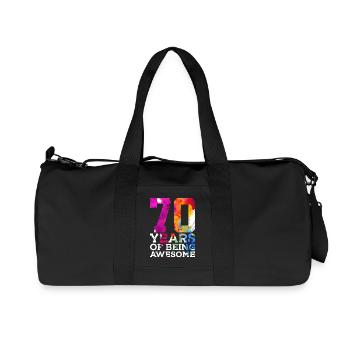 70 YEARS OF BEING AWESOME 70. GEBURTSTAG - Recycelte Canvas-Sporttasche von Stanley/Stella - Schwarz - Vorne