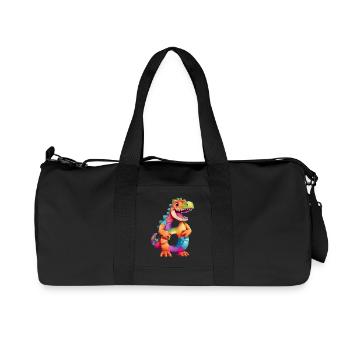 DINO 8 JAHRE DINOSAURIER NUMMER 8. GEBURTSTAG - Recycelte Canvas-Sporttasche von Stanley/Stella - Schwarz - Vorne