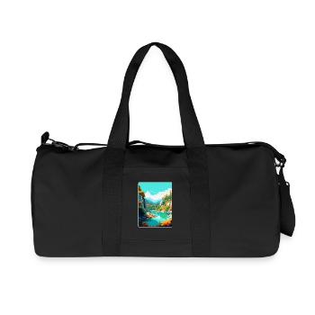 Peneda Geres Nationalpark Portugal Reiseplakat - Recycelte Canvas-Sporttasche von Stanley/Stella - Schwarz - Vorne