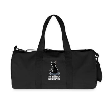 Je ne fais que te juger – Sarcastic Black Cat Design - Sac de sport en toile recyclée Stanley/Stella - noir - Devant